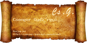 Csenger Györgyi névjegykártya
